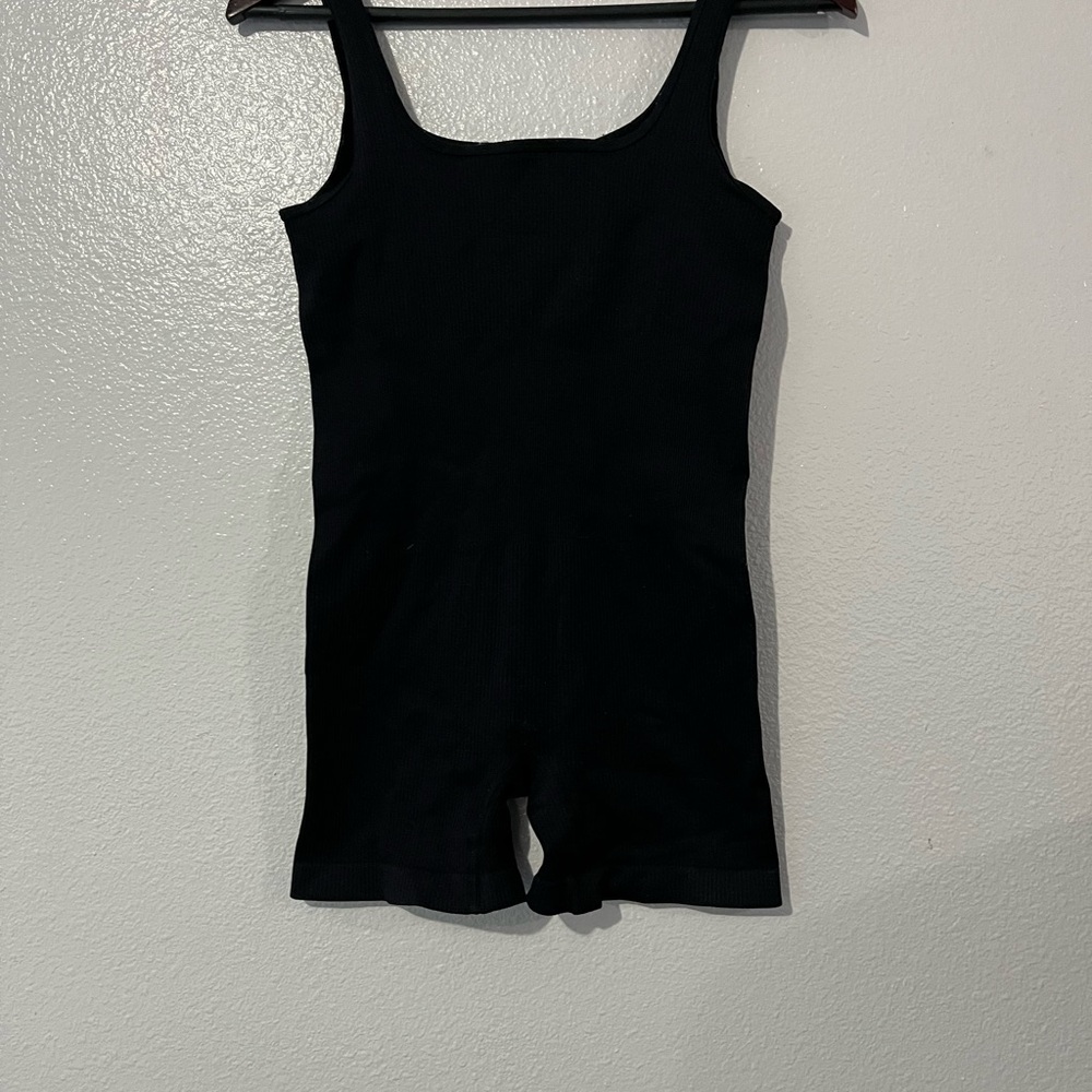 Black Sleeveless shape-wear Romper